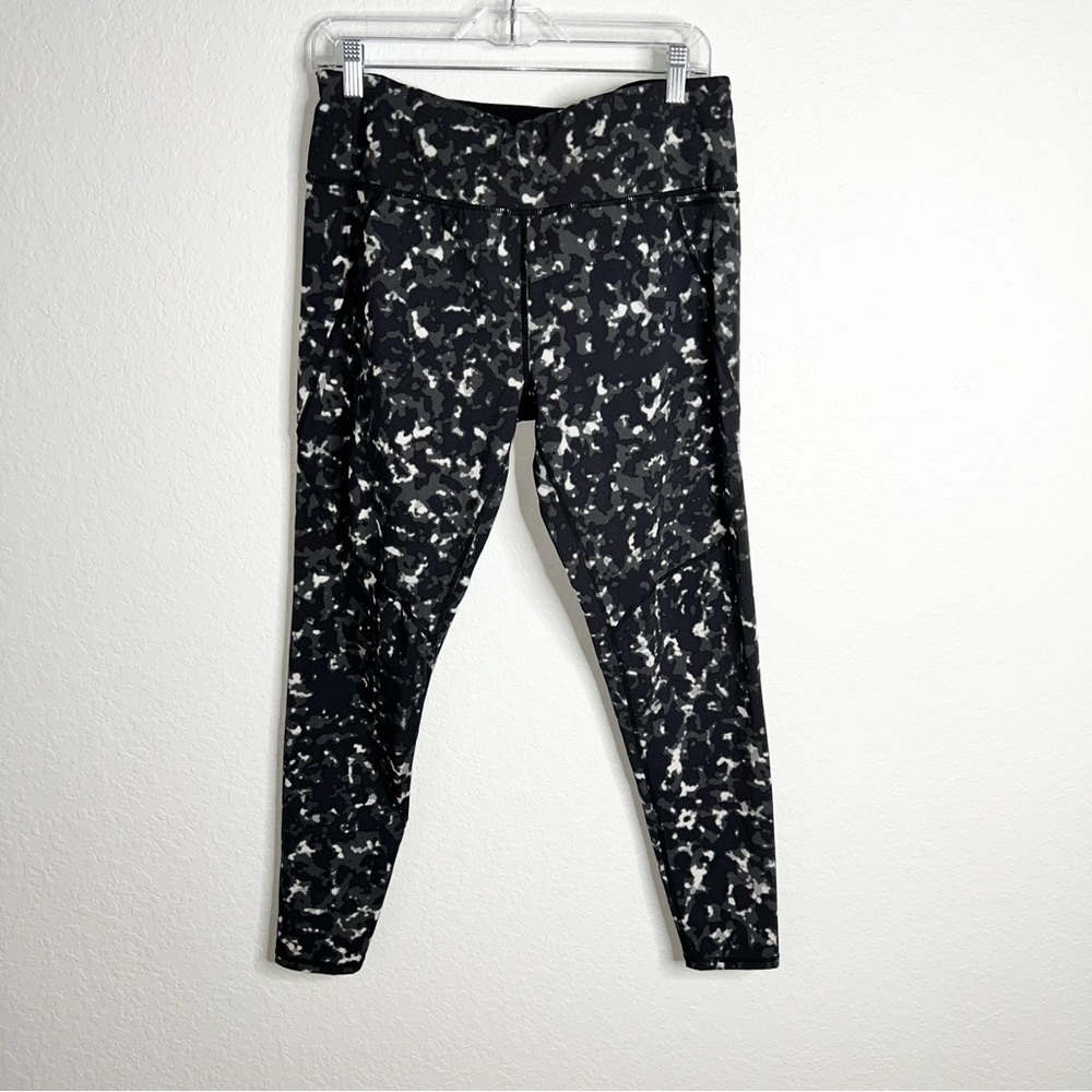 Sweaty Betty Women XL The Power Full Length Printed Athletic Black Leggings   DD